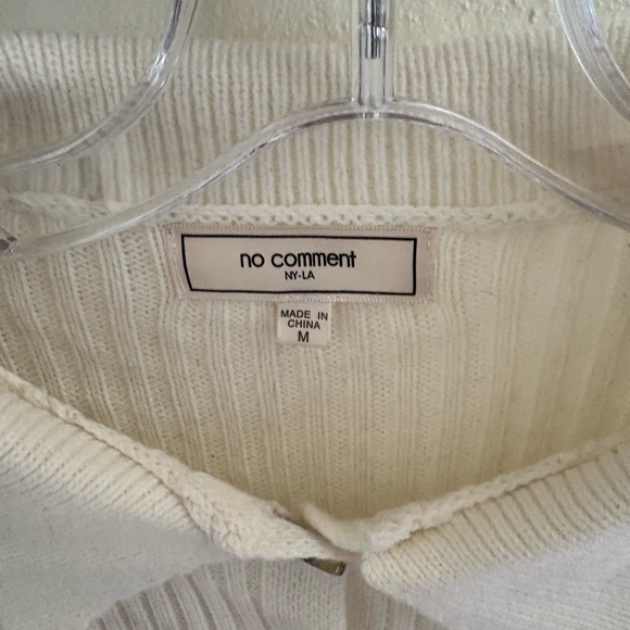 Cream Ribbed Button-Up Cardigan - Picture 3 of 3